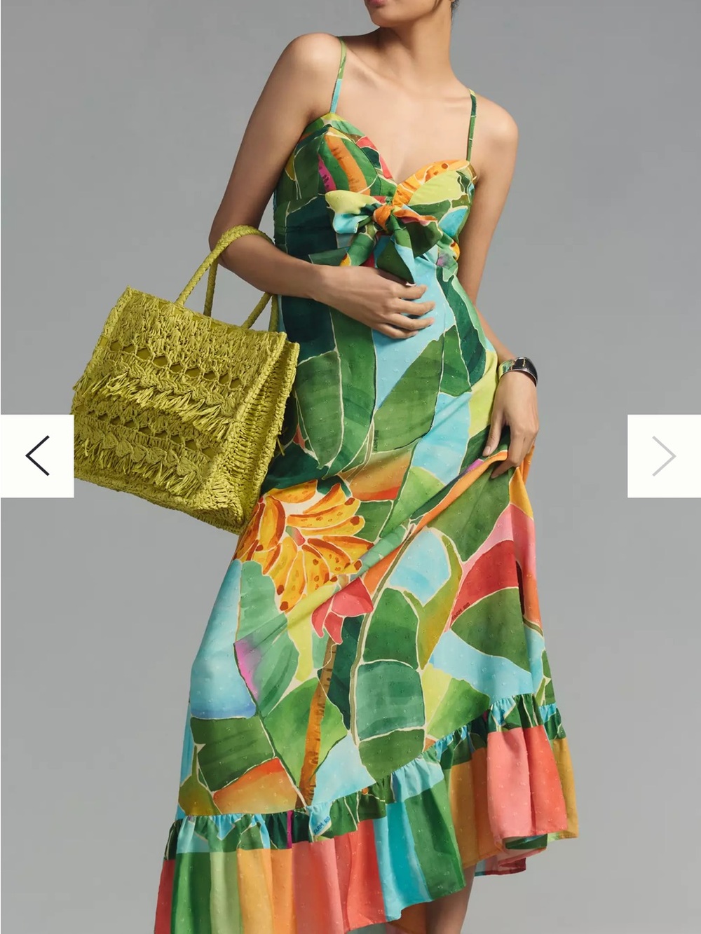 Farm Rio Tie-Waist Printed Dress Size Medium